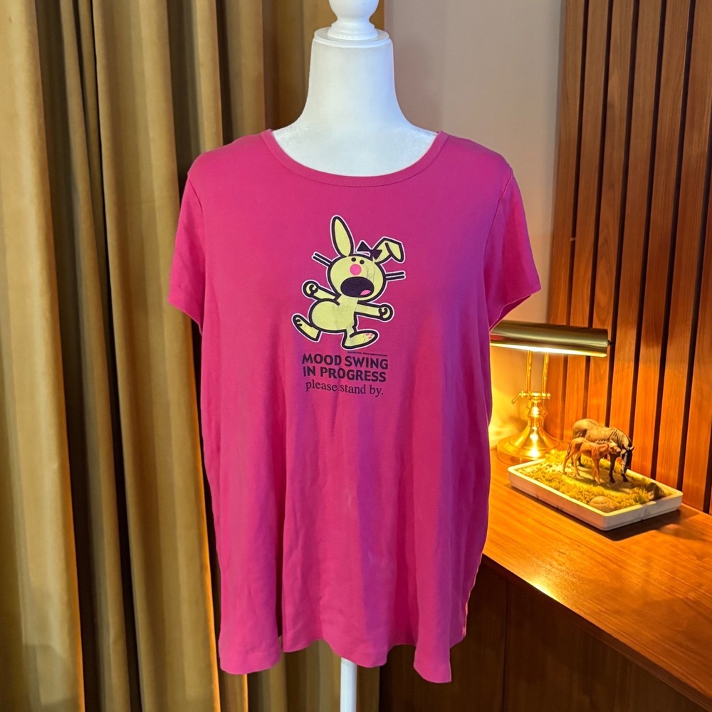 Announcements Maternity Pink Mood Swing In Progress Graphic Tee XL 16/18 MT6475